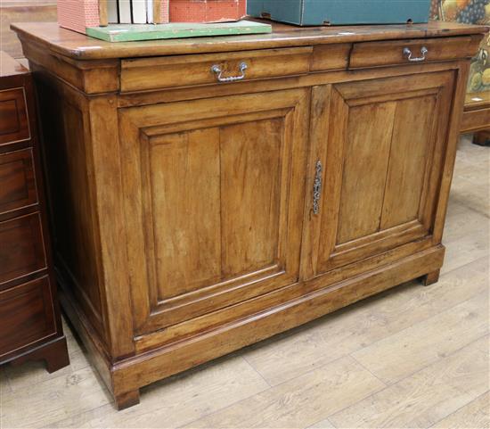 A French fruitwood side cabinet W.149cm